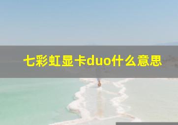 七彩虹显卡duo什么意思