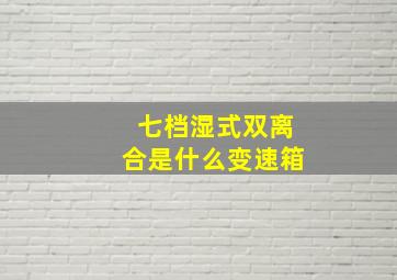 七档湿式双离合是什么变速箱