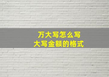 万大写怎么写大写金额的格式