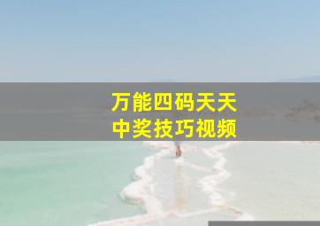 万能四码天天中奖技巧视频