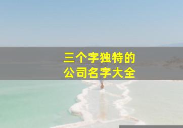 三个字独特的公司名字大全