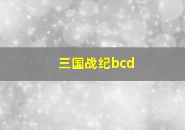 三国战纪bcd