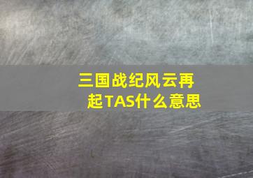 三国战纪风云再起TAS什么意思