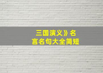 三国演义》名言名句大全简短