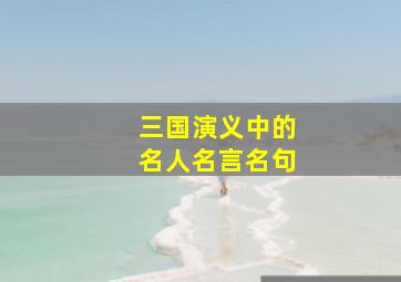 三国演义中的名人名言名句