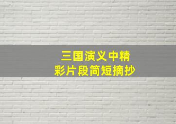 三国演义中精彩片段简短摘抄