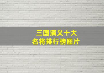 三国演义十大名将排行榜图片