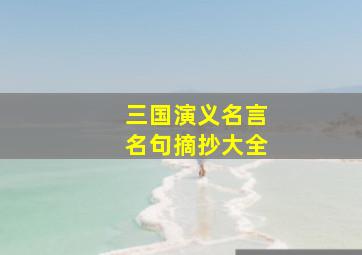 三国演义名言名句摘抄大全