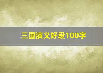 三国演义好段100字