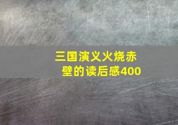 三国演义火烧赤壁的读后感400