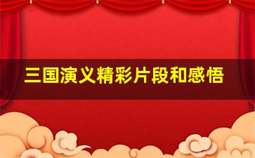 三国演义精彩片段和感悟