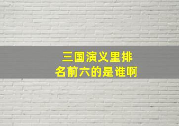 三国演义里排名前六的是谁啊