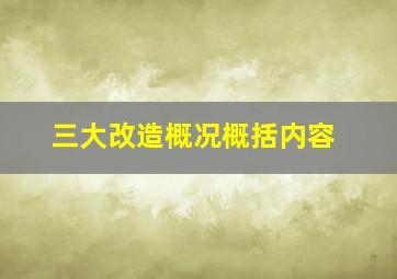 三大改造概况概括内容