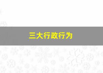 三大行政行为