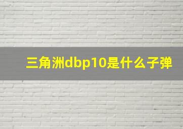 三角洲dbp10是什么子弹