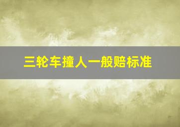 三轮车撞人一般赔标准