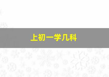 上初一学几科