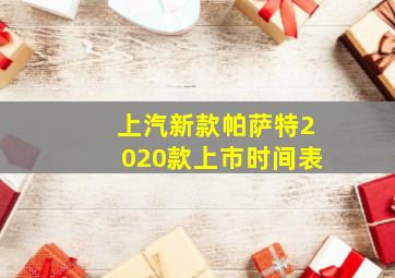 上汽新款帕萨特2020款上市时间表