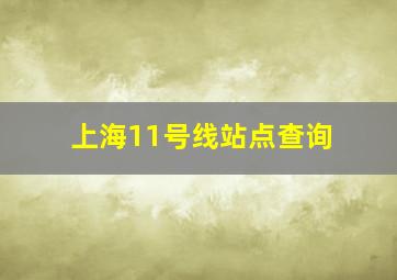 上海11号线站点查询