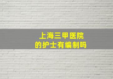 上海三甲医院的护士有编制吗