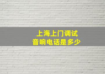 上海上门调试音响电话是多少