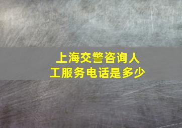 上海交警咨询人工服务电话是多少