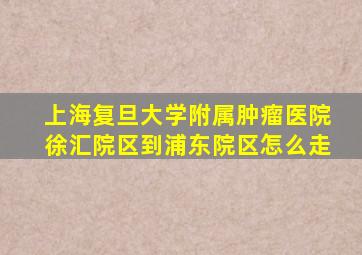 上海复旦大学附属肿瘤医院徐汇院区到浦东院区怎么走