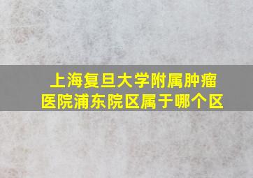 上海复旦大学附属肿瘤医院浦东院区属于哪个区