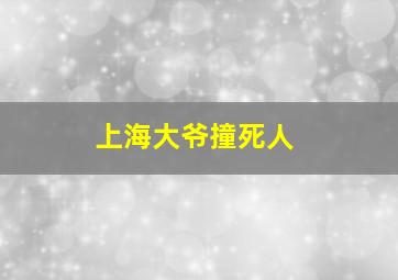 上海大爷撞死人