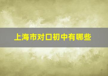 上海市对口初中有哪些