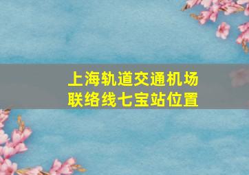 上海轨道交通机场联络线七宝站位置