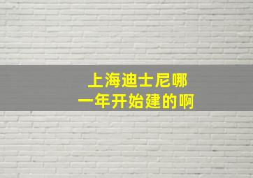 上海迪士尼哪一年开始建的啊