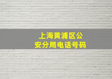 上海黄浦区公安分局电话号码