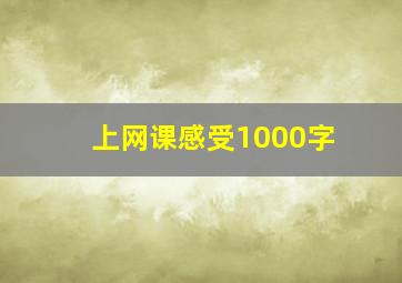 上网课感受1000字