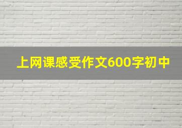 上网课感受作文600字初中