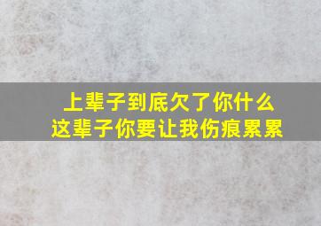 上辈子到底欠了你什么这辈子你要让我伤痕累累