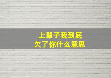 上辈子我到底欠了你什么意思