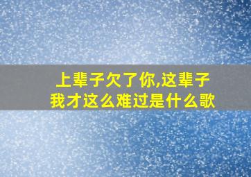 上辈子欠了你,这辈子我才这么难过是什么歌