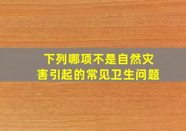 下列哪项不是自然灾害引起的常见卫生问题