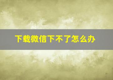 下载微信下不了怎么办