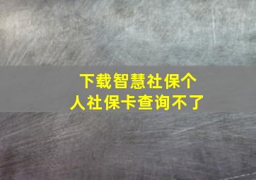 下载智慧社保个人社保卡查询不了