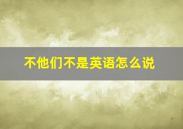 不他们不是英语怎么说