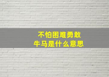 不怕困难勇敢牛马是什么意思