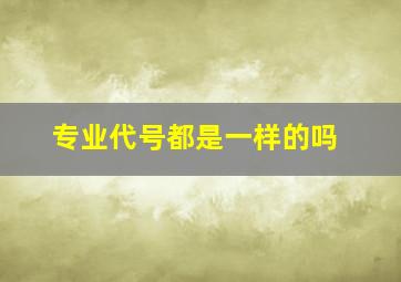 专业代号都是一样的吗