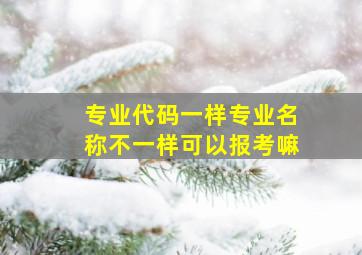 专业代码一样专业名称不一样可以报考嘛