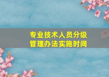 专业技术人员分级管理办法实施时间