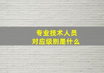 专业技术人员对应级别是什么