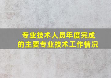 专业技术人员年度完成的主要专业技术工作情况