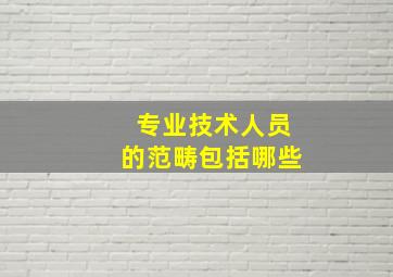 专业技术人员的范畴包括哪些