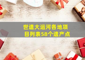 世遗大运河各地项目列表58个遗产点